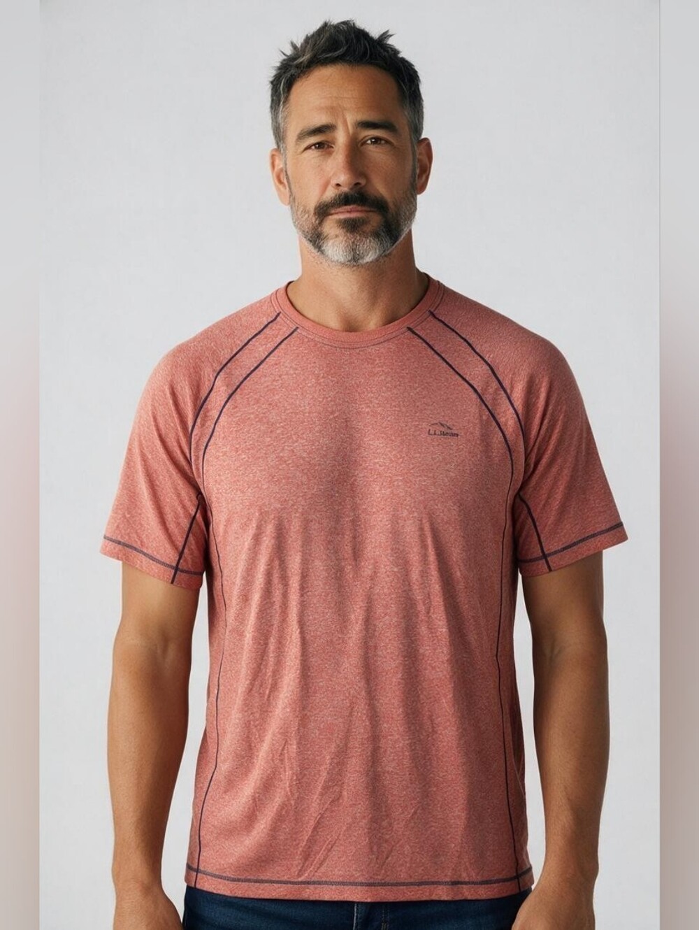 L.L. Bean Men’s Heathered Coral Short Sleeve Tee SZ L (Tall)